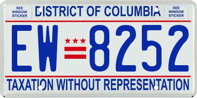 DC license plate EW8252