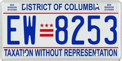 DC license plate EW8253