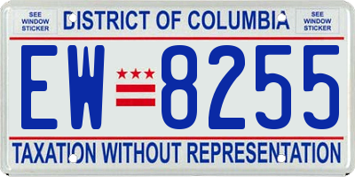 DC license plate EW8255