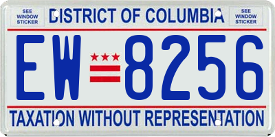 DC license plate EW8256