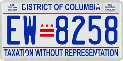 DC license plate EW8258