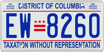 DC license plate EW8260