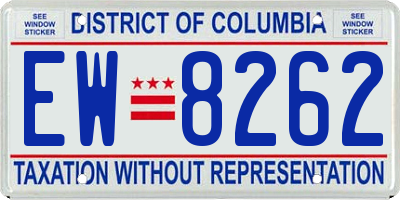 DC license plate EW8262