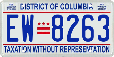 DC license plate EW8263