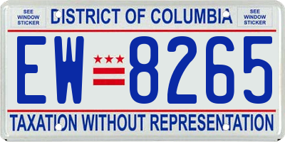 DC license plate EW8265