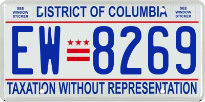 DC license plate EW8269