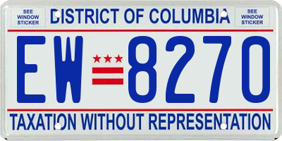 DC license plate EW8270