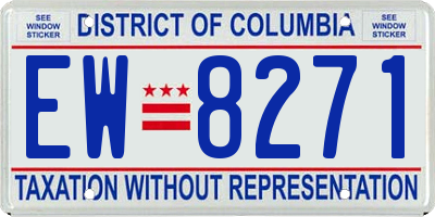 DC license plate EW8271