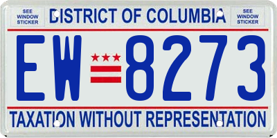 DC license plate EW8273