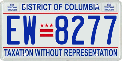 DC license plate EW8277