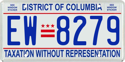 DC license plate EW8279