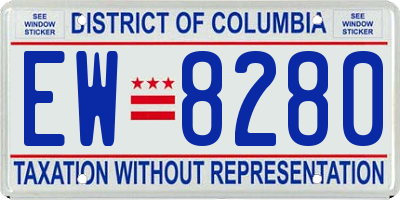 DC license plate EW8280