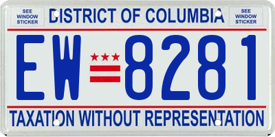 DC license plate EW8281