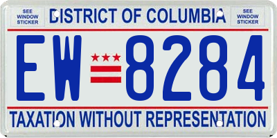 DC license plate EW8284