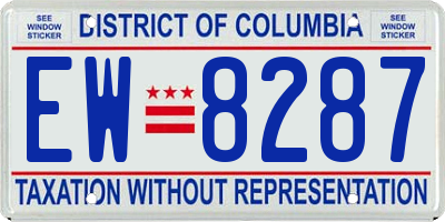 DC license plate EW8287