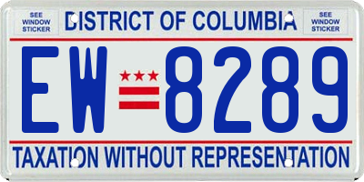 DC license plate EW8289