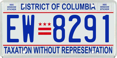 DC license plate EW8291