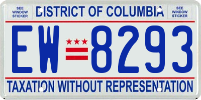 DC license plate EW8293