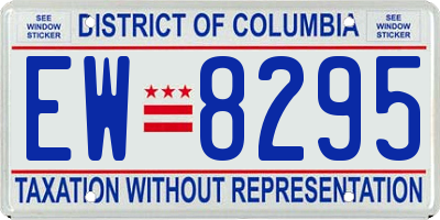 DC license plate EW8295