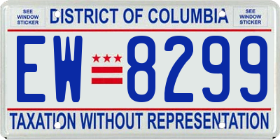 DC license plate EW8299