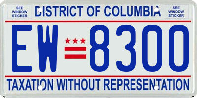 DC license plate EW8300
