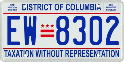 DC license plate EW8302