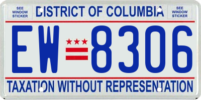 DC license plate EW8306