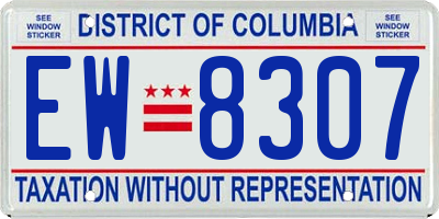 DC license plate EW8307