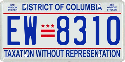 DC license plate EW8310