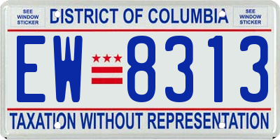 DC license plate EW8313