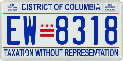 DC license plate EW8318