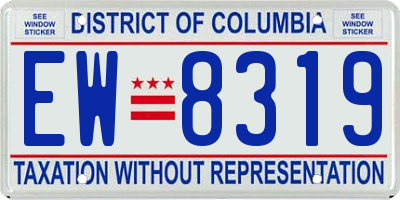DC license plate EW8319