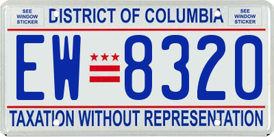 DC license plate EW8320