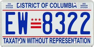 DC license plate EW8322