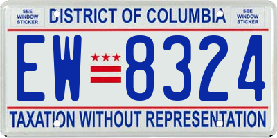 DC license plate EW8324