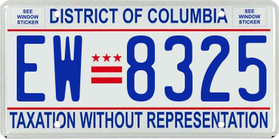 DC license plate EW8325