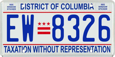 DC license plate EW8326