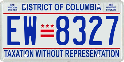DC license plate EW8327