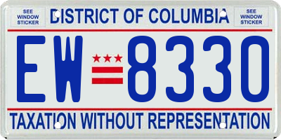 DC license plate EW8330