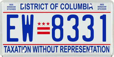 DC license plate EW8331