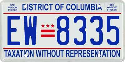 DC license plate EW8335