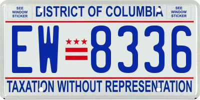 DC license plate EW8336