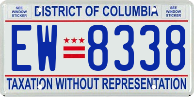 DC license plate EW8338