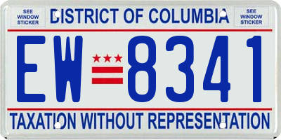 DC license plate EW8341