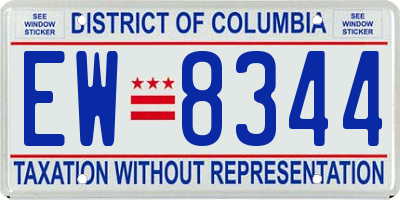 DC license plate EW8344