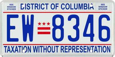 DC license plate EW8346