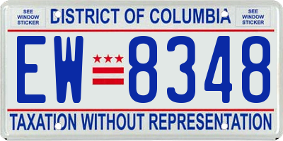 DC license plate EW8348