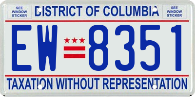 DC license plate EW8351