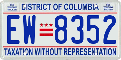 DC license plate EW8352
