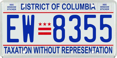 DC license plate EW8355